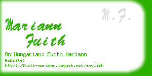 mariann fuith business card